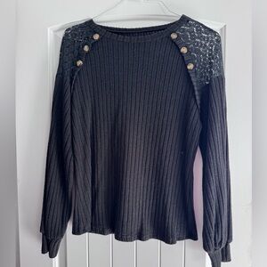 Elegant Black Sweater with Button Detail